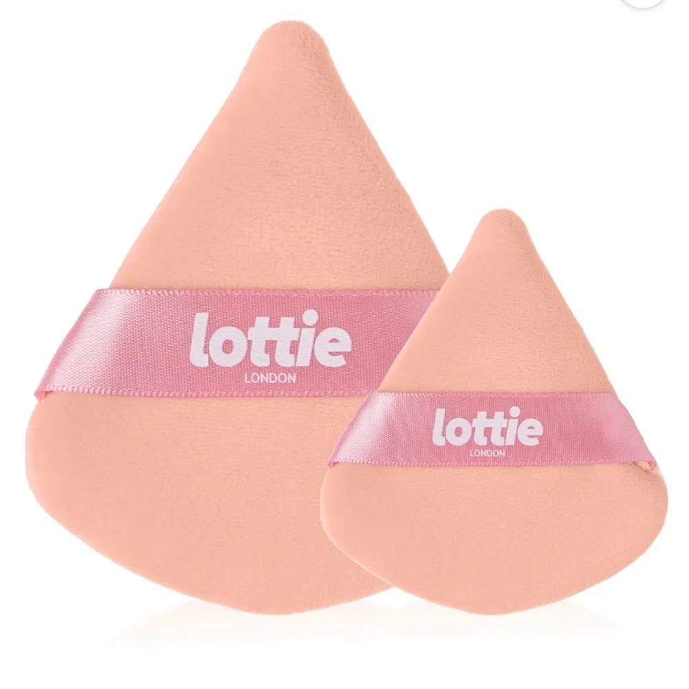 Lottie London Latex Free Blender Sponge & Reusable Triangle Powder Puff Bundle